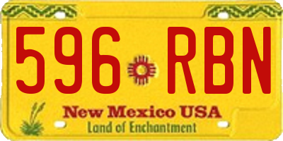 NM license plate 596RBN