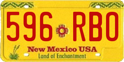NM license plate 596RBO