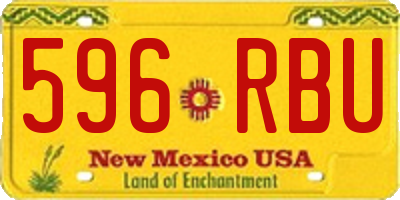 NM license plate 596RBU