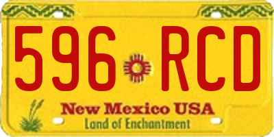 NM license plate 596RCD