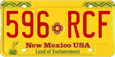 NM license plate 596RCF