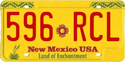 NM license plate 596RCL