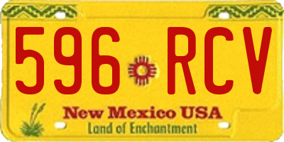 NM license plate 596RCV