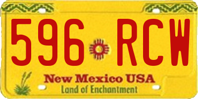 NM license plate 596RCW