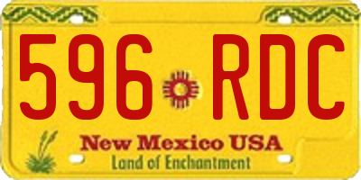 NM license plate 596RDC