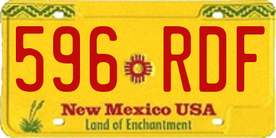NM license plate 596RDF