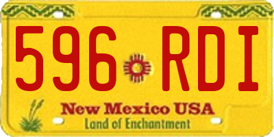 NM license plate 596RDI