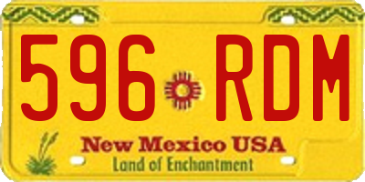 NM license plate 596RDM