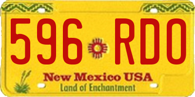 NM license plate 596RDO