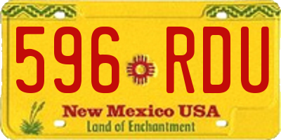 NM license plate 596RDU