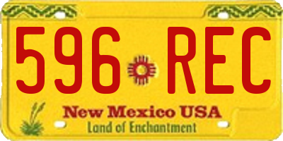 NM license plate 596REC