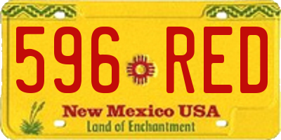 NM license plate 596RED