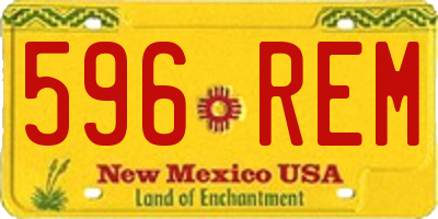 NM license plate 596REM