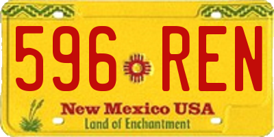 NM license plate 596REN