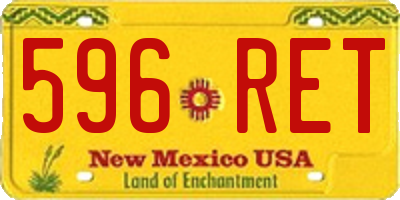 NM license plate 596RET