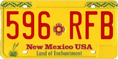 NM license plate 596RFB