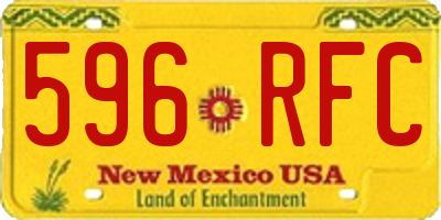 NM license plate 596RFC