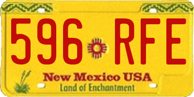 NM license plate 596RFE