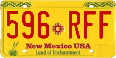 NM license plate 596RFF