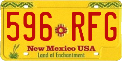 NM license plate 596RFG
