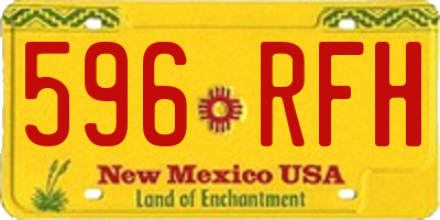 NM license plate 596RFH