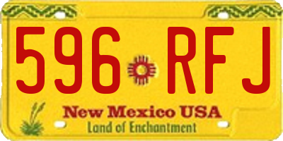 NM license plate 596RFJ