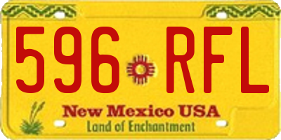 NM license plate 596RFL