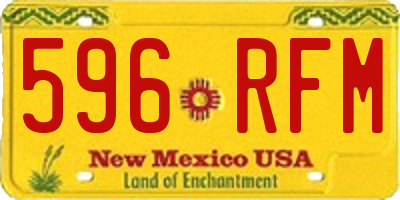 NM license plate 596RFM