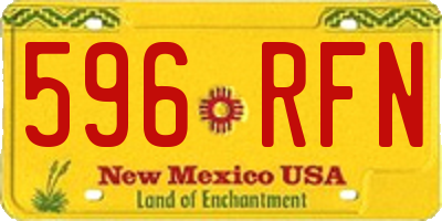 NM license plate 596RFN