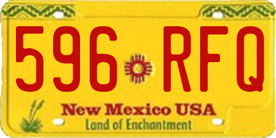 NM license plate 596RFQ