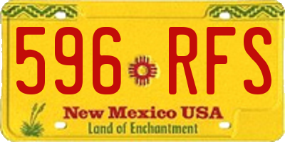 NM license plate 596RFS