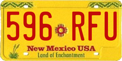 NM license plate 596RFU