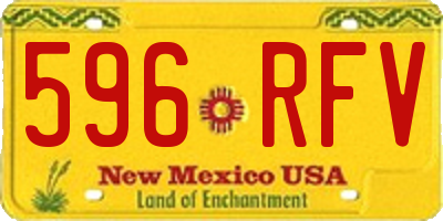NM license plate 596RFV
