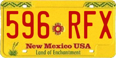NM license plate 596RFX