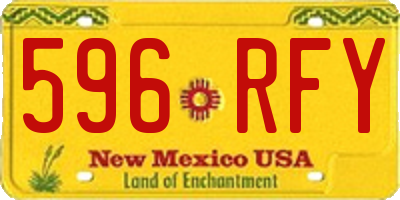 NM license plate 596RFY