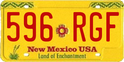 NM license plate 596RGF