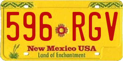 NM license plate 596RGV