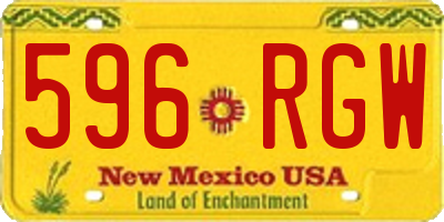 NM license plate 596RGW