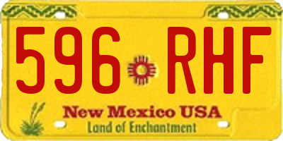 NM license plate 596RHF