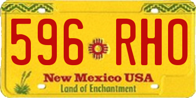 NM license plate 596RHO
