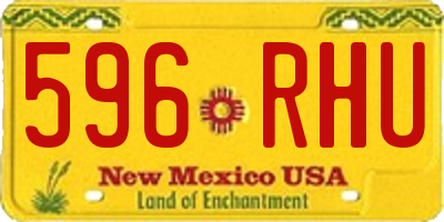 NM license plate 596RHU