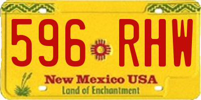 NM license plate 596RHW