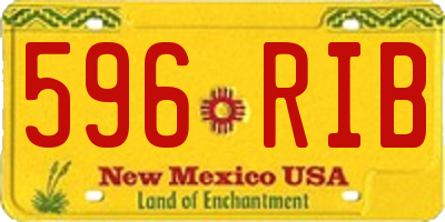 NM license plate 596RIB