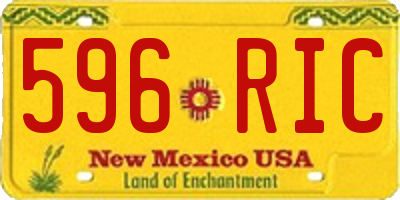 NM license plate 596RIC