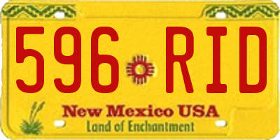 NM license plate 596RID
