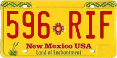 NM license plate 596RIF