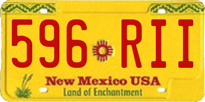 NM license plate 596RII