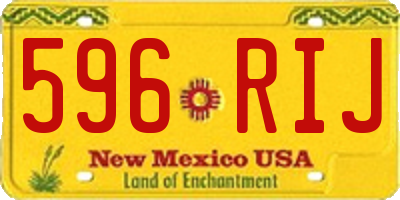 NM license plate 596RIJ