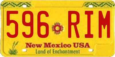 NM license plate 596RIM