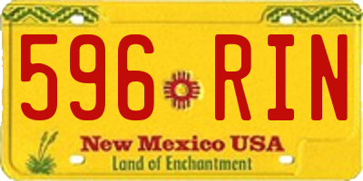 NM license plate 596RIN